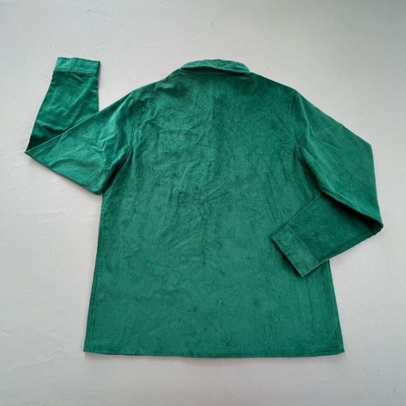 Disney Mickey Corduroy Button Shirt Size LARGE Men Long Sleeve Green Cotton NEW - Picture 11 of 11